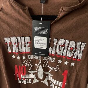True Religion Brown Graphic Short Sleeve Tee